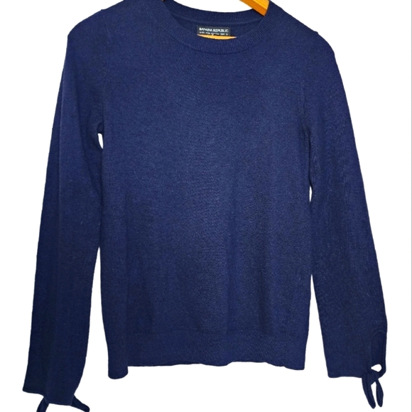 Banana Republic Size S Cashmere Fine Italian Yarn Filpucci Navy Sweater Women - Picture 1 of 10